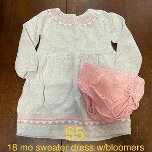 18mo girls sweater dress with bloomers
